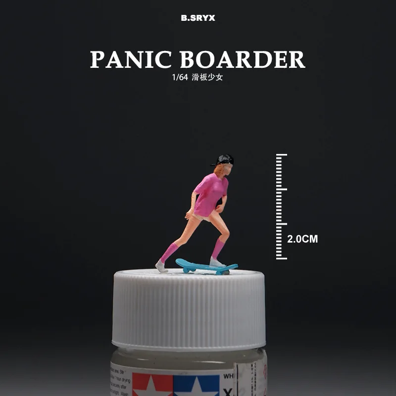 Figura de Panic Boarder 1:64, Mini muñeca en miniatura, accesorios de fotografía, modelo de escena DIY, mesa de arena, adorno de paisajismo, regalo