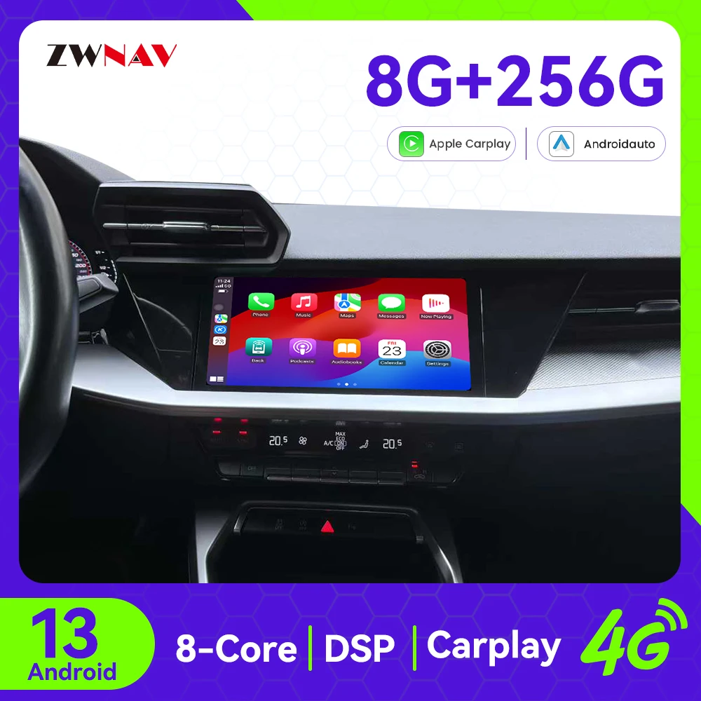 

Carplay Car Radio 10.1 inch Touch Screen For Audi A3L 2021-2025 Android 13 Car GPS Navigation Multimedia Player Head Unit Auto