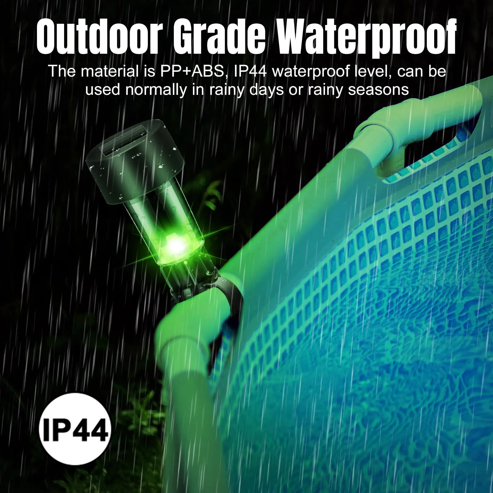 8 مصابيح تعمل بالطاقة الشمسية لحمام السباحة، وأضواء مقاومة للماء، وإكسسوارات حمام السباحة الخارجية، وأضواء ملونة وأضواء ليلية