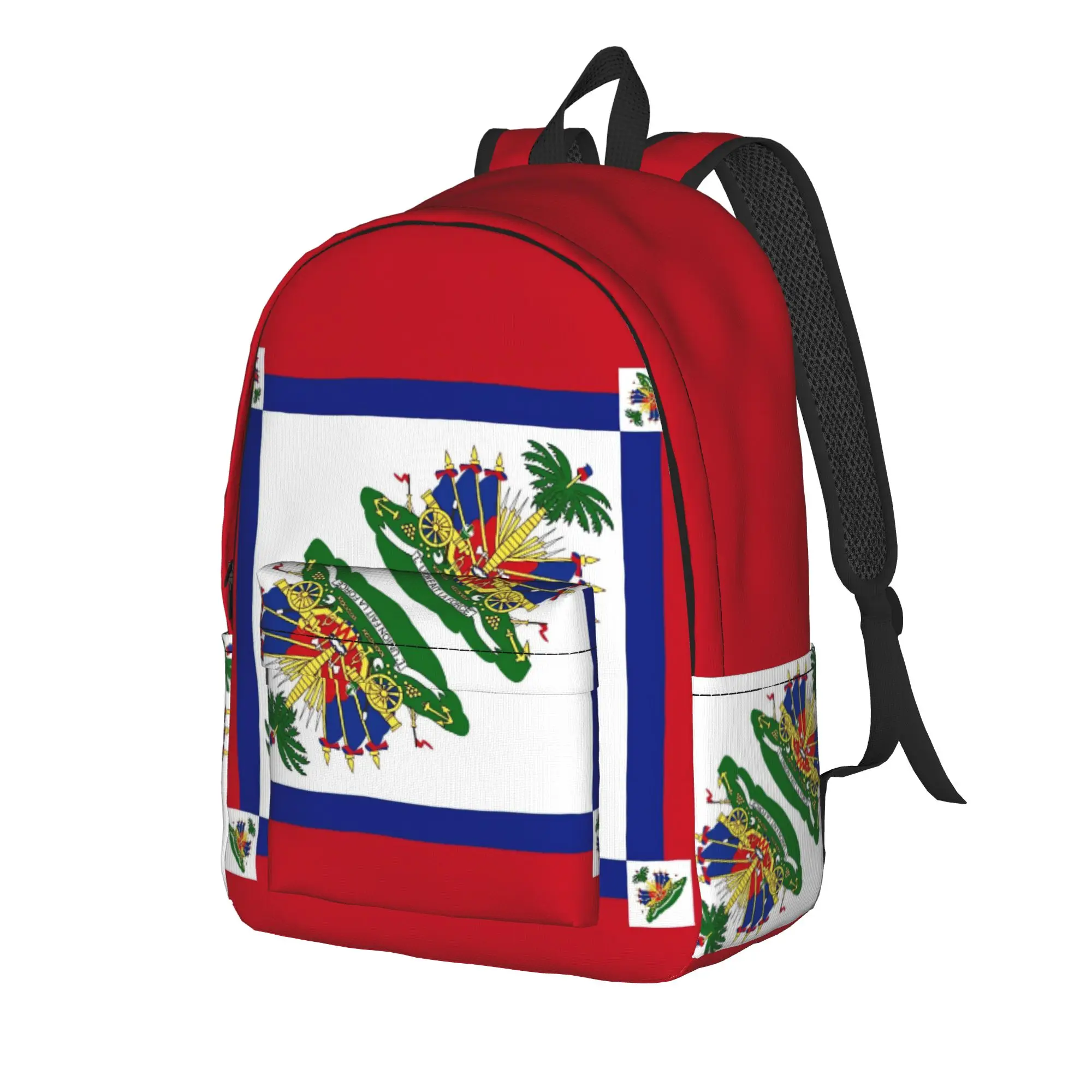 Haiti National Coat Of Arms Flag Backpack  Style Backpacks Women Men College Big High School Bags Custom Rucksack