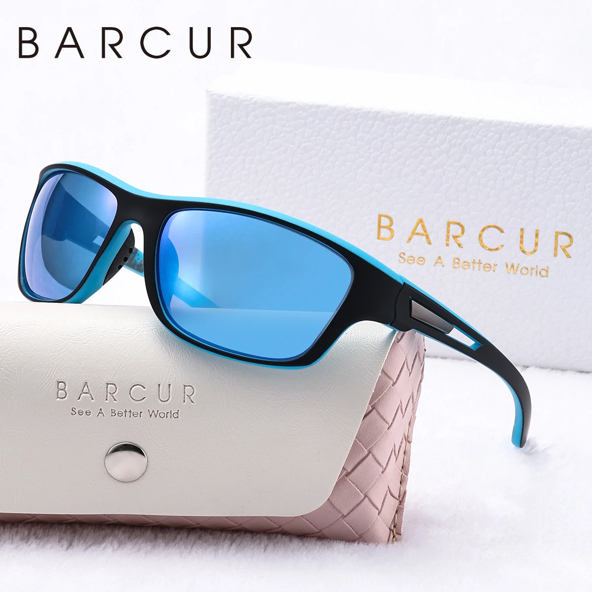 BARCUR Sport Männer Sonnenbrille PC Rahmen Radfahren Angeln Fahren UV400 Mehrere Farben Beschichtung Frauen Polarisierte Sonnenbrille – Detail 9