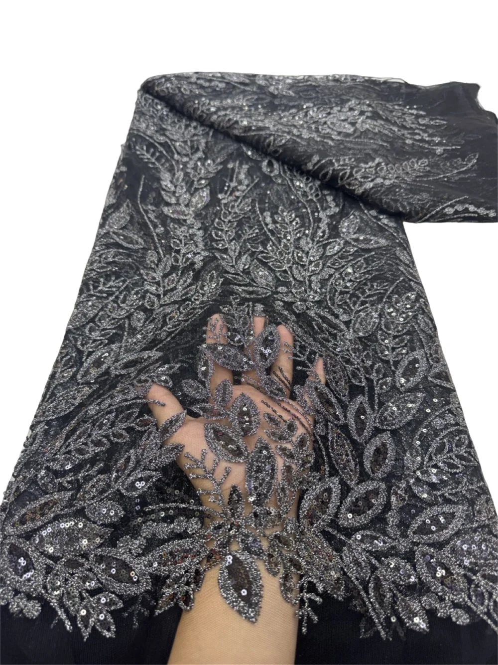 

Африканская композитная проволочная кружевная ткань 2025, высокое качество, модная вышитая блестками французская тюлевая кружевная ткань для нигерийской свадьбы