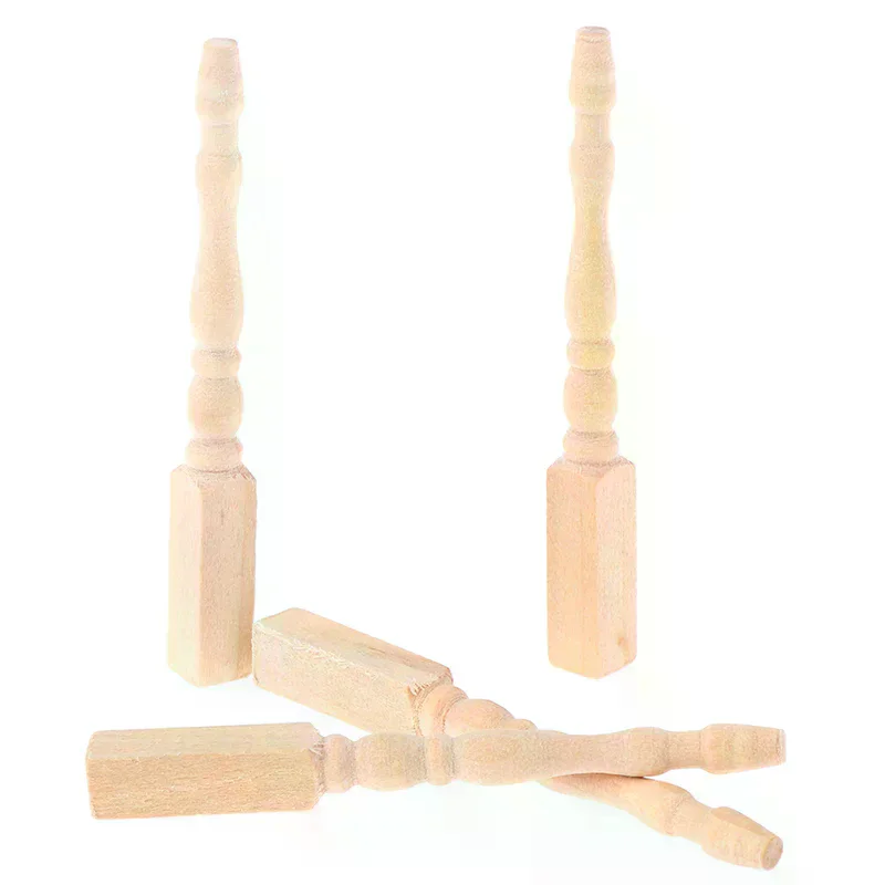 

4pcs/set 1:12 Dollhouse Miniature DIY Wooden Table Leg Furniture Accessories