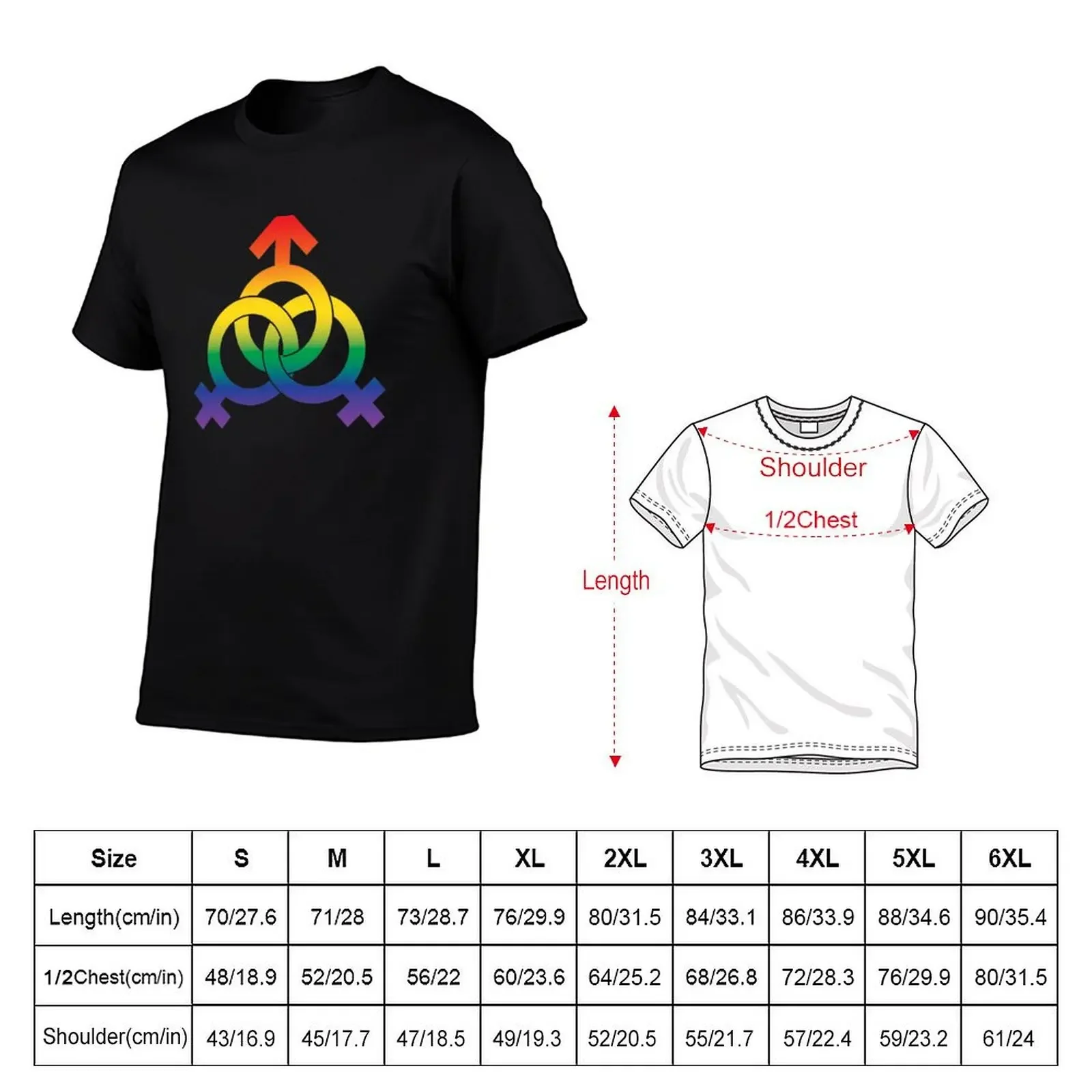 Polyam Threesome MFF Symbol Rainbow T-Shirt basketball graphic tees graphic tee shirt sublime men clothes