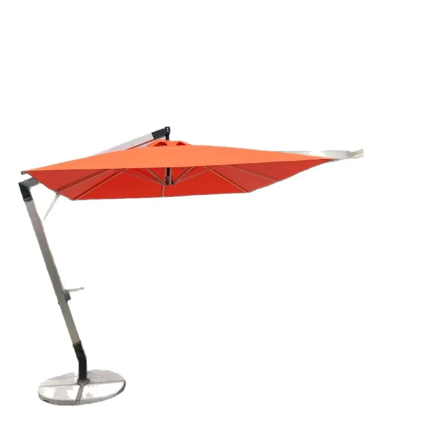 Parasol à 7 caractères tout en aluminium, Imitation grain de bois, département des ventes, hôtel cinq étoiles, jardin extérieur, cour, loisirs