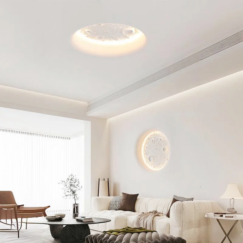 

New Led Wall Lamp White Moon Gypsum Lighting Fixture Embedded Downlight Bedroom Bedside Aisle Living Room Decor Light AC220V 110