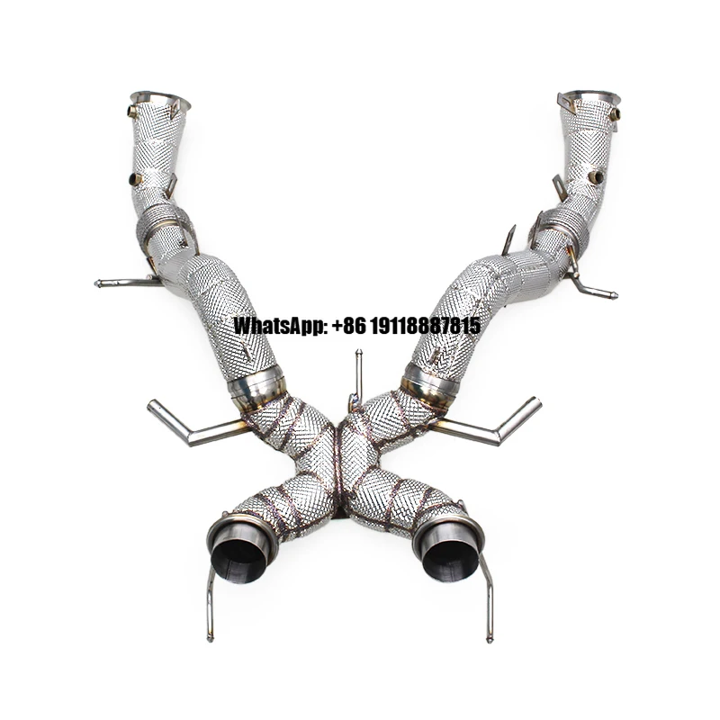 Tuning Factory Full Exhaust Catback System for Mclaren 600LT Spider/Coupe 3.8T 2018-2020 Street Car 304 Straight Header Downpipe