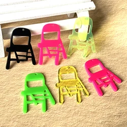 10pcs (Not 3D) Funny Small Chair Earring Charms Colorful Creative Pendants For Necklace Keychain Diy Jewelry Make