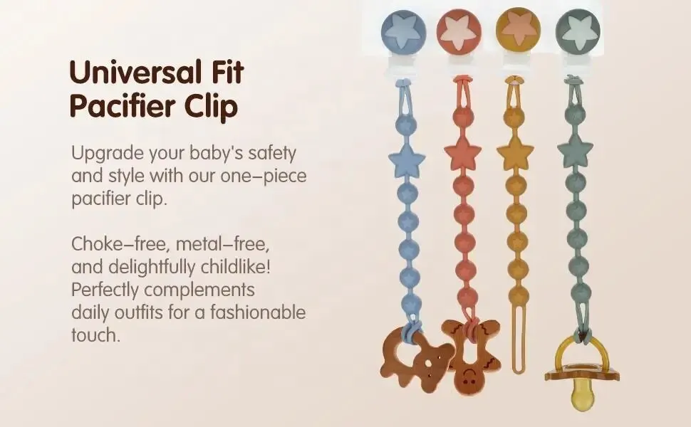 1PCS Promotional Food Grade Pacifier Hold Nipple Clips Chupetas Silicone Baby Pacifier Chain