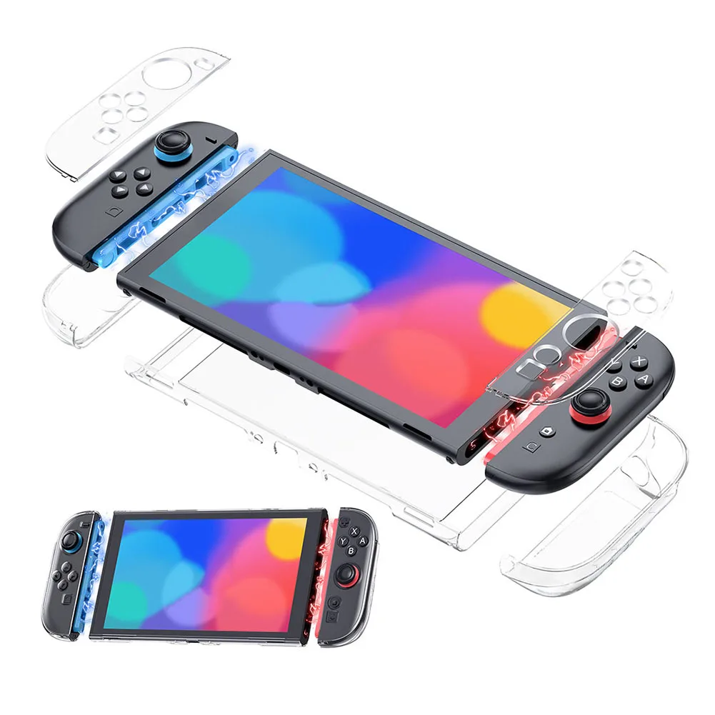 Transparent Protector Cover Anti-Scratch Protective Case Shockproof Game Console Cover Split Design for Nintendo for Switch 2