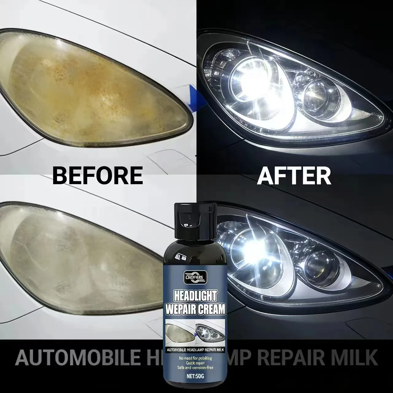 Fasilawei Headlight Repair Cream  – No Polishing Needed, Quick Repair, Safe & Corrosion-Free Auto Lamp Care Tool