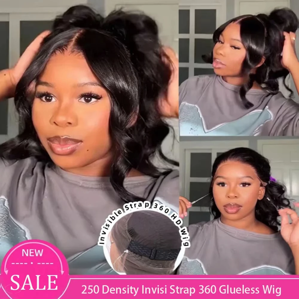 40 Inch Body Wave 360 Full HD Lace Frontal Wigs  Human Hair Preplucked Brazilian 260 Density 13x6 Lace Front Human Hair Invisible Drawstring Wig