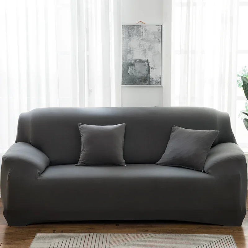 Solid Color Elastic Sofa Coverr Full Cover Sofa Cushion Fabric Full Cover Single Double Three Four Sofa Combination