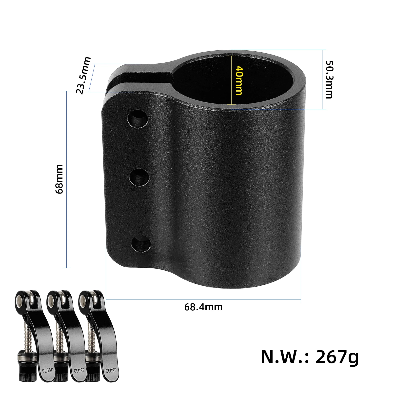 Scooter Folding Clamp Lock Vertical Rod Aluminum Alloy Rugged Reinforced Lock Parts for Kaabo Mantis 10 Electric Scooter
