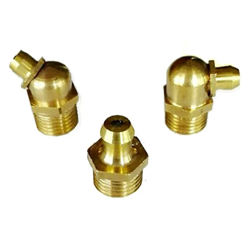 Cheap 10PCS M6 M8 M10 M12 M14 M16 Male Thread Brass Straight Elbow Type Hydraulic Oil Zerk Grease Nipple Tube Pipe Fitting