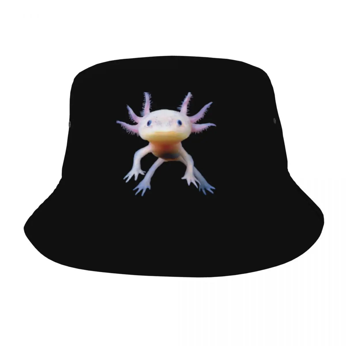 Cute Axolotl Salamander Amphibian Mexican Walking Fish Bucket Hat Unisex Trendy Salamander Amphibian Fish Summer Fisherman's Hat