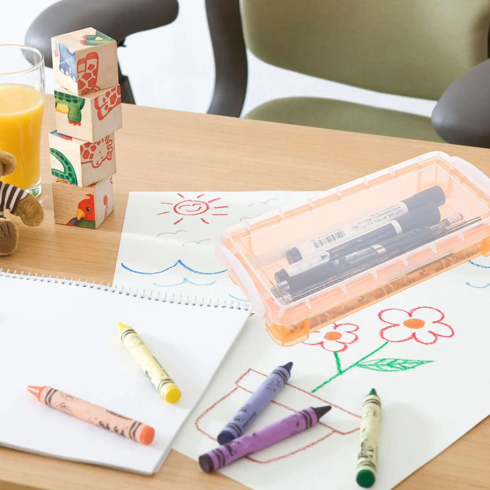 

3Pcs Pencil Box Large Capacity Pen Cases Roomy for Pens Pencils Erasers Sharpeners Portable Organizer Pencil Box