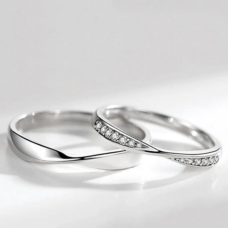 New Mobius Couple Rings For Women Men Simple Black White Adjustable Simple Ring Fashion Wedding Birthday Proposal Gifts