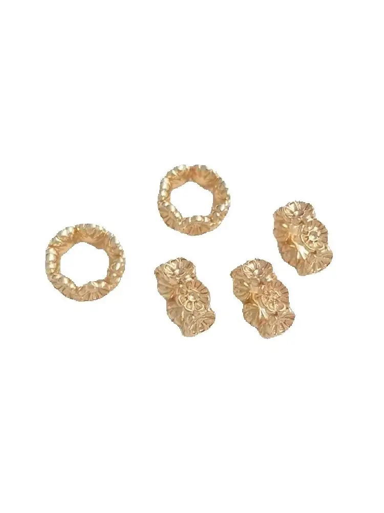 

14K gold-covered small flower ring large hole bead ring run ring diy bracelet necklace jewelry accessories hand made materials