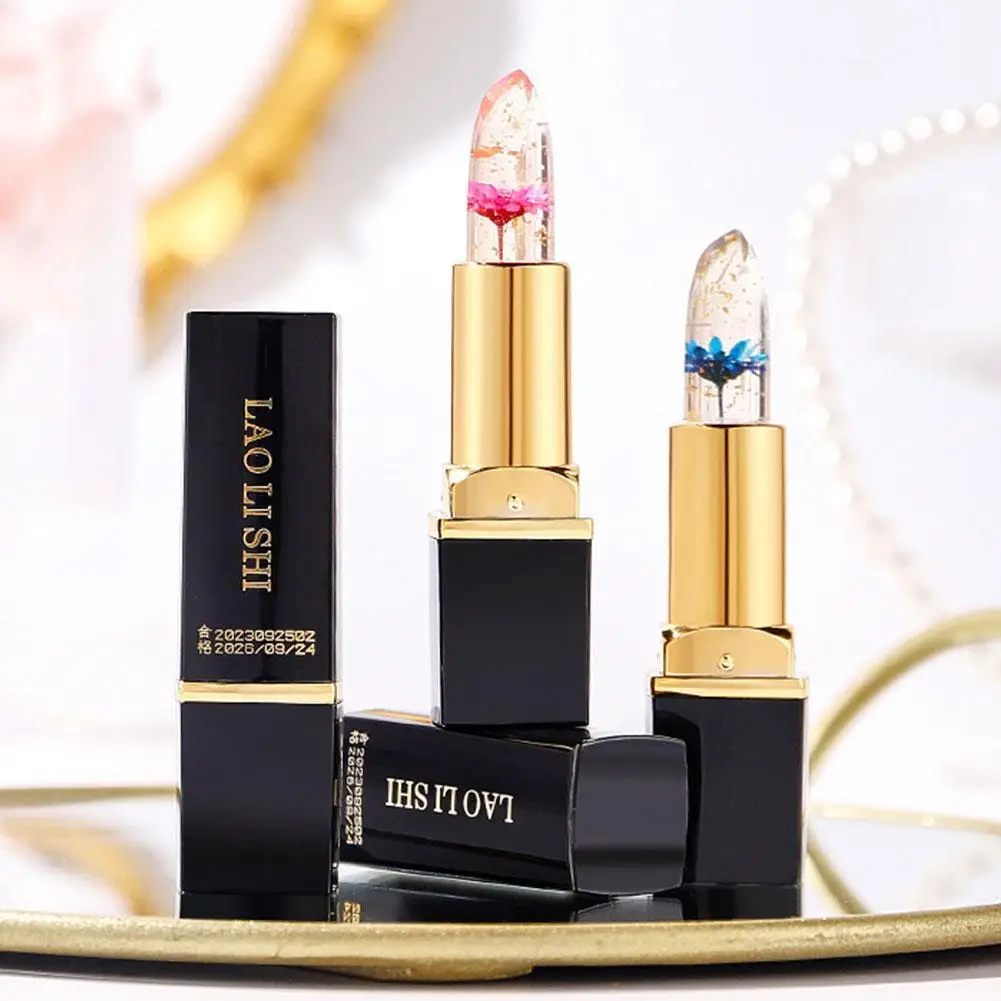 Fiori Sfumatura Gelatina Rossetto Creativo Nuove Signore Perdita delle labbra Pellicola non colorata Idratante per labbra Balsamo idratante duraturo Kor M4V5