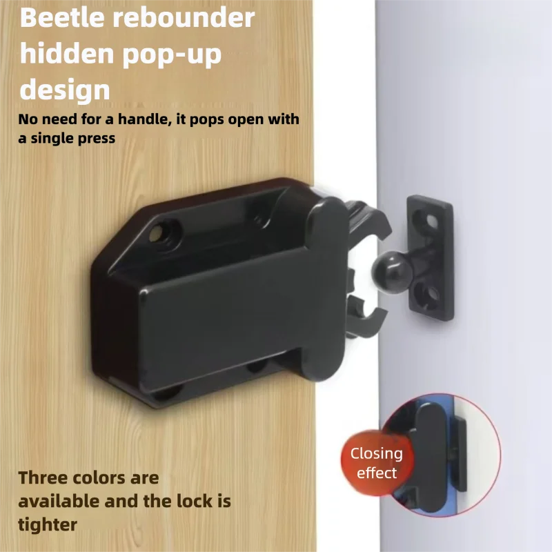 Push To Open Cabinet Catch, Non-Magnetic Touch Latches, Door Stop Rebound Self-Locking Device for Cupboard Drawer Wardrobe