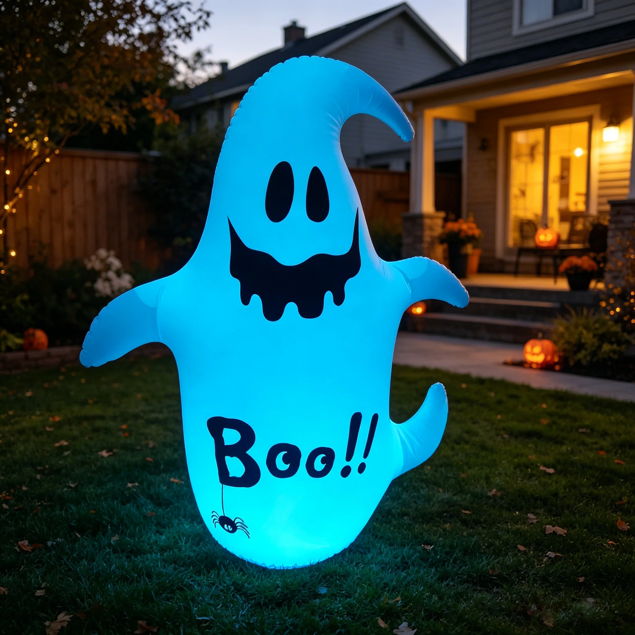 Pvc Inflatable Glowing Pumpkin Doll Suitable for Halloween, Halloween Inflatable Led Light-Up Ghost, Inflatable Model, Outdoor Yard Decoration - view 2