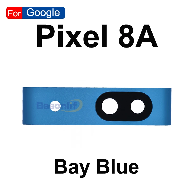 Basonlif Camera Lens With Frame For Google Pixel 8A Rear Back Camera Lens And Frame Replacement Part