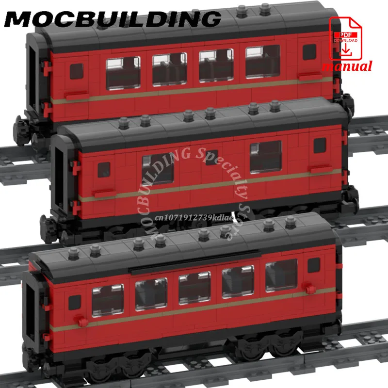 City Wagon Car Passenger Compartment Train Model Display Railway Accessories MOC Building Block DIY Brick Toy Gift Toys