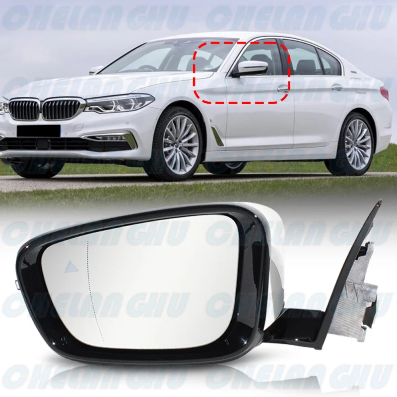 

For BMW G30/G38 520 530 540 2017 2018 2019 2020 2021 2022 Left Side 5 Pins White Painted Blind Spot Power Fold Mirror Assembly