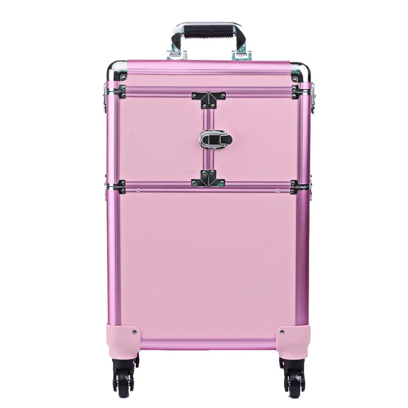 

Side opening with mirror trolley cosmetic case built-in stretch with cover storage box large capacity universal wheel college