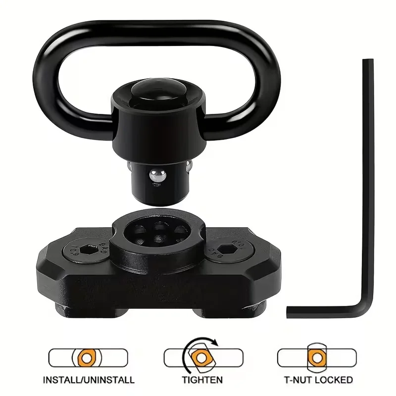2 Pack Two Point QD Sling Swivels Mount Mlok,8different point position 45°rotation locked design,for hunting,Toy Gun Accessories