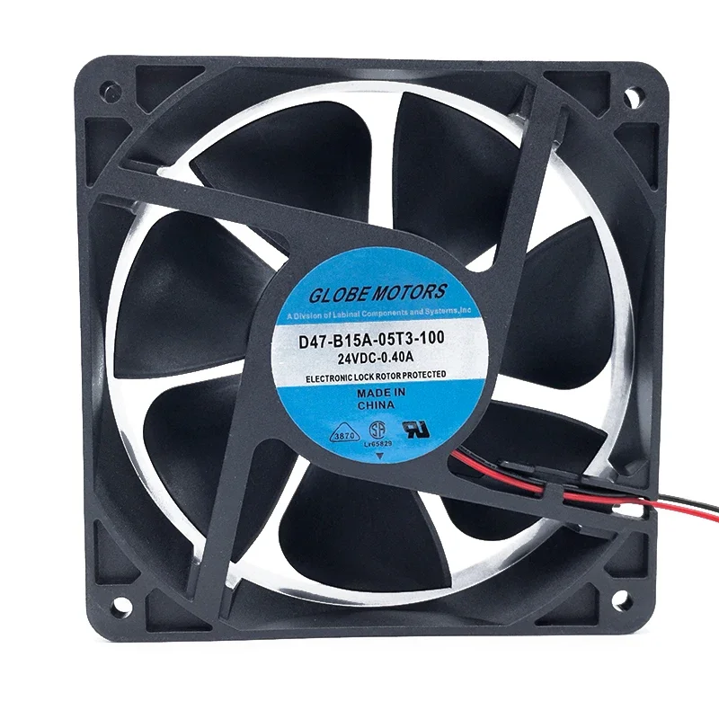 

120*120*38MM Globe Motors D47-B15A-05T3-100 24VDC0.40A Inverter Equipment Fan 12038