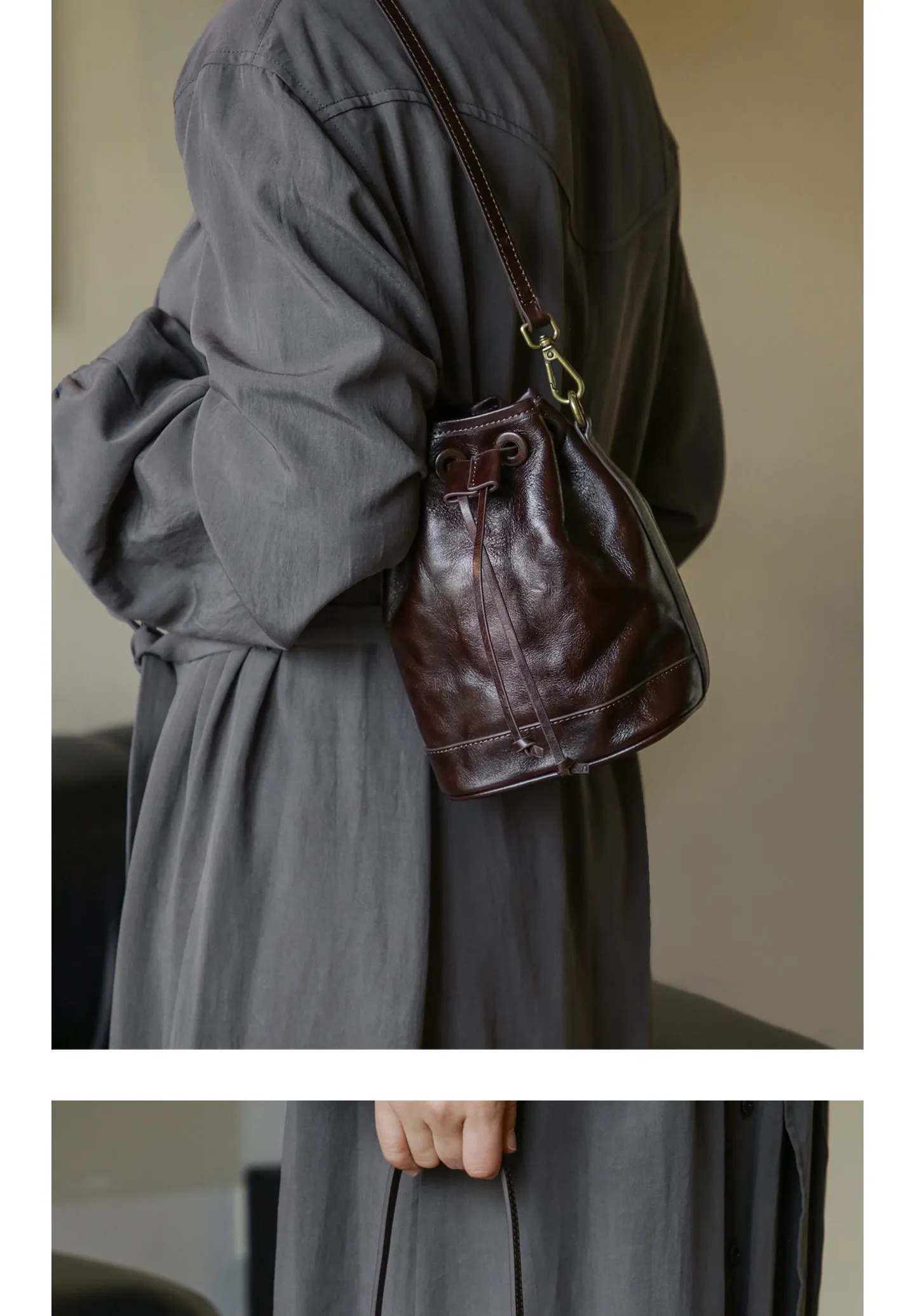 PNDME Modedesigner handgefertigte Luxus-Umhängetasche aus pflanzlich gegerbtem Rindsleder für Damen, lässige Reisetasche aus echtem Leder – Detail 10