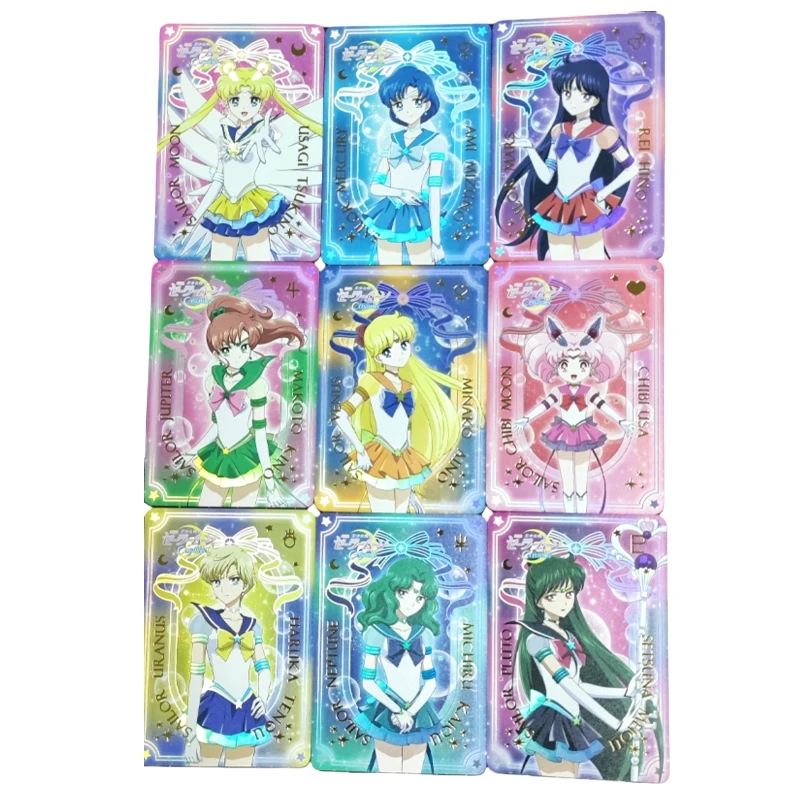 17pcs/set Sailor Moon Theater Version Cosmos Tsukino Usagi Refraction Flash Card Anime Classics Game Collection Cards Toy Gift