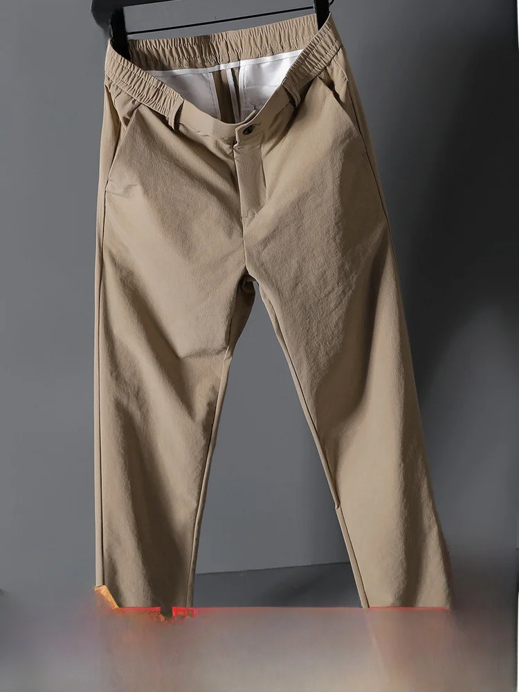 

Мужские брюки Snow Flng 2026: весенние, свободные, удобные, модные, повседневные, деловые, прямого кроя, цвета хаки, из нейлоновой ткани, простые и стильные