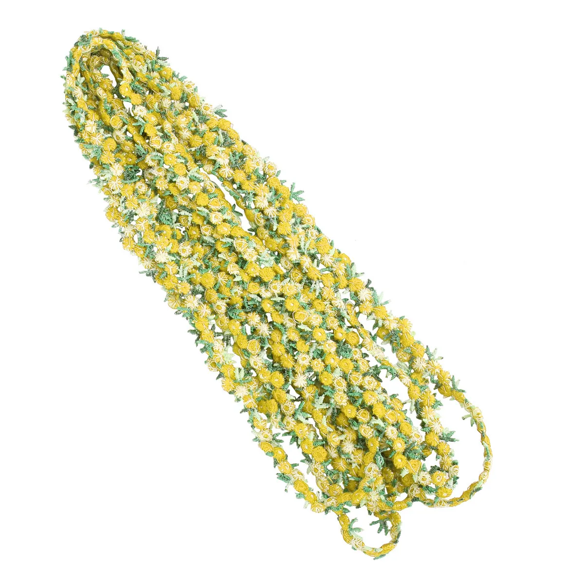 

4,5 м Красочная кружевная тесьма премиум-класса с цветочным узором для платьев, шляп, костюмов, DIY-проектов, желтая