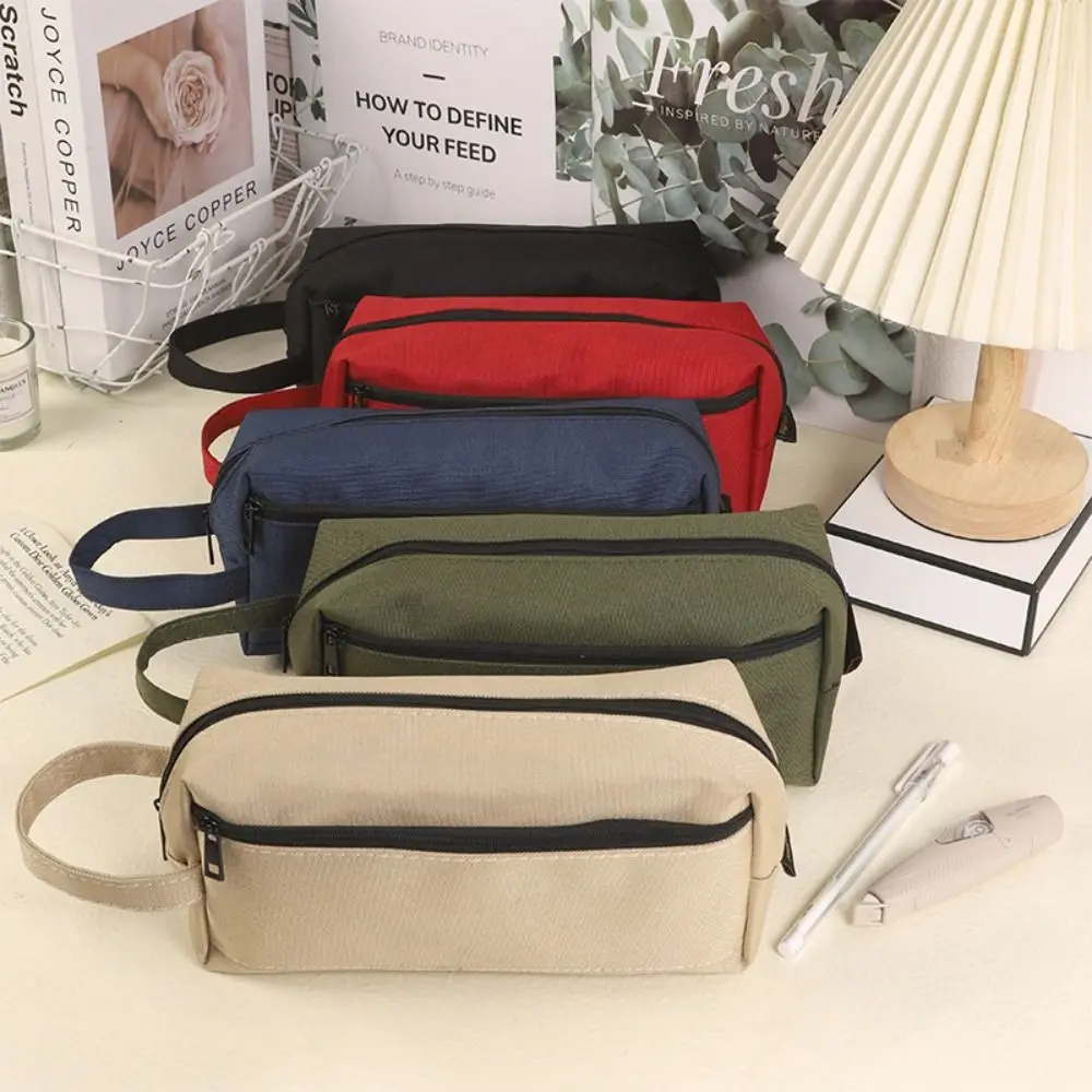

Portable Desktop Organizer Stationery Bag Large Capacity Pencil Holder Pencil Bag Zipper Storage Bag Student