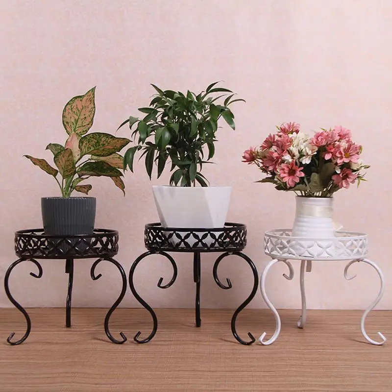 Planter Stand Metal Round Potted Plant Stands Flower Pot Planter Iron Rack For Plant Display Indoor Outdoor Patio Living Room