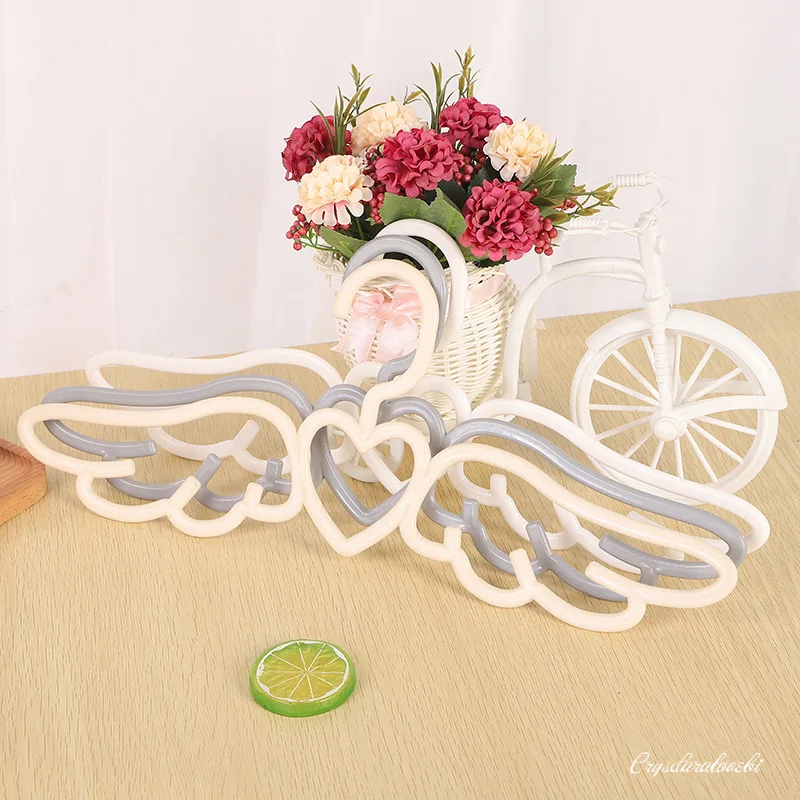 

10Pcs New Design Fly Angel Plastic Clothes Shirt Hanger, Cute Pretty Pink Loving Heart Scarf Underwear Hanger Rack