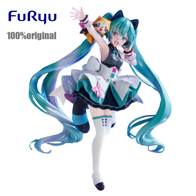 100-originale-furyu-hatsune-miku-pony-little-raccoon-miku-17cm-pvc-anime-action-figurine-model-toys-for-girls-gift