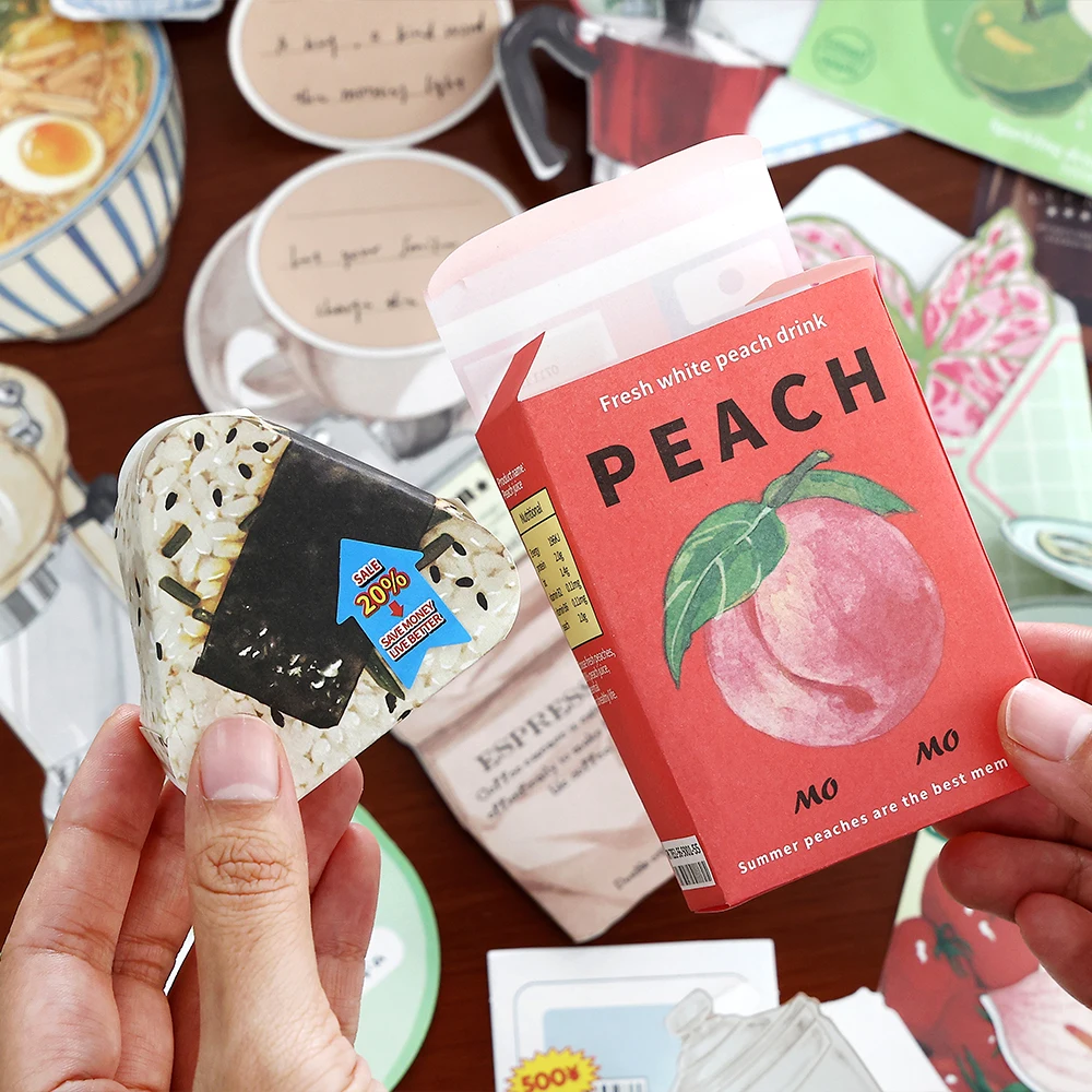 8 paczek/partia Fresh Market Three Bullets seria retro papierowy notatnik do wiadomości