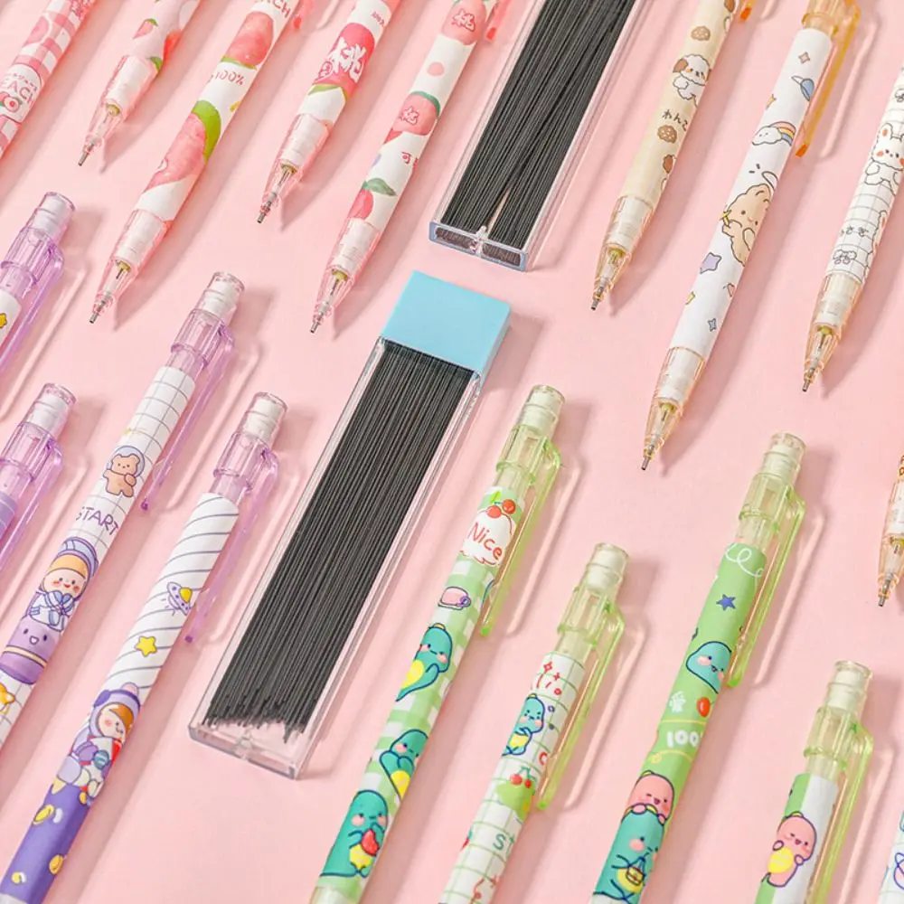 Movable Pencil 0.5mm Mechanical Pencil Peach Animals Automatic Pencils Cute Cartoon Press Pen Stationery