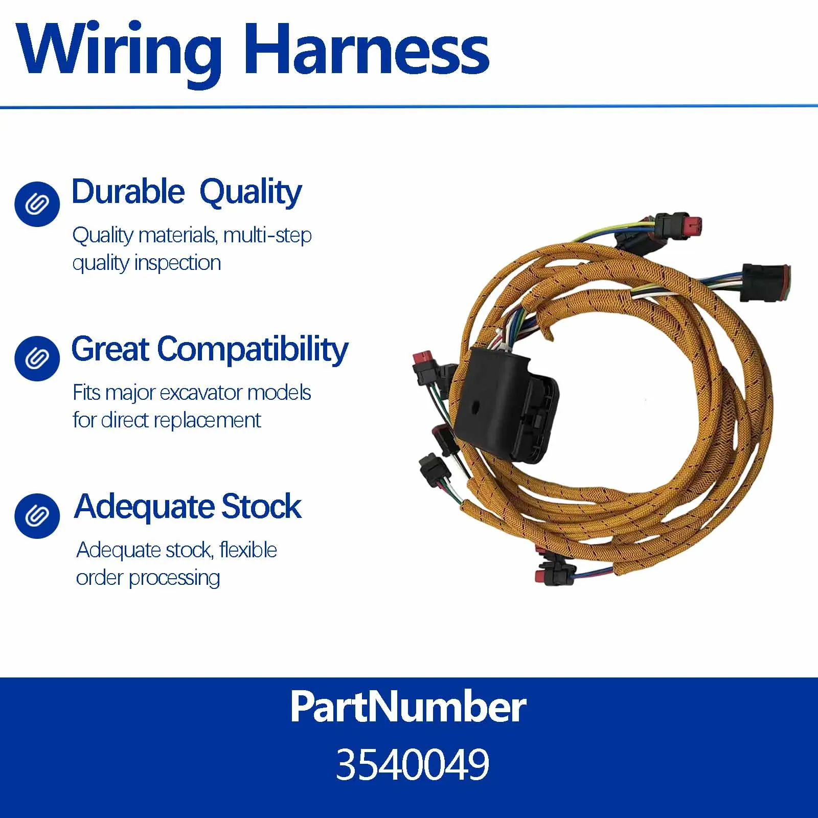 Wiring Harness 3540049 For Caterpillar CAT 834H 824H 824C 988H 980H 980G Wheeled bulldozer