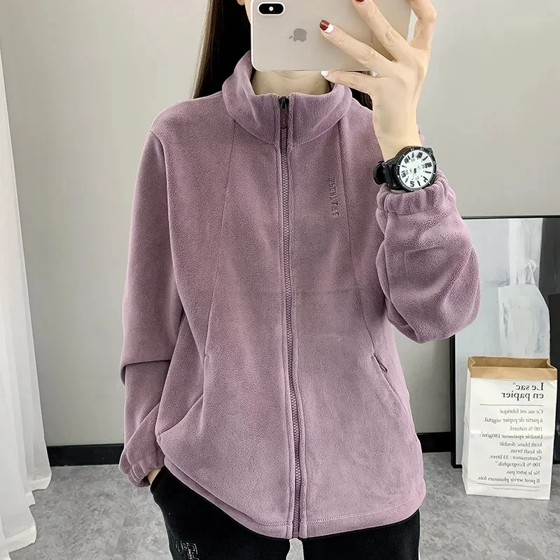 

Корейское женское утепленное пальто большого размера 4XL, зимнее женское пальто на молнии с длинными рукавами, верхняя одежда 2025 г., женская модная двусторонняя бархатная куртка
