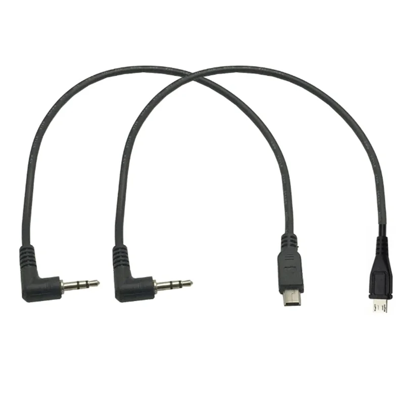 For V8 Live Microphone Headset Plug Phone Audio Cable 0.3M Micro/Mini USB to 90 Degree Elbow 3.5mm Audio Cable Connector