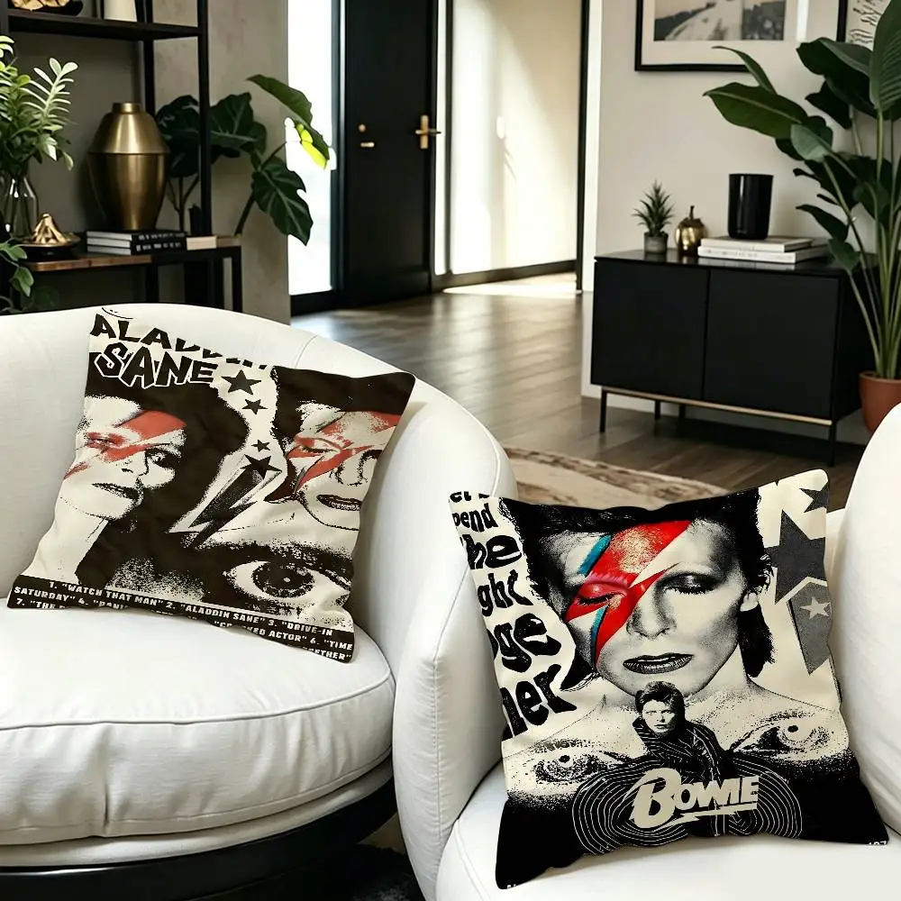 Hot Singer D-David B-Bowie Cushion Cover Polyester Sofa Cushions Decorative Throw Pillows Home Decoration Pillowcover