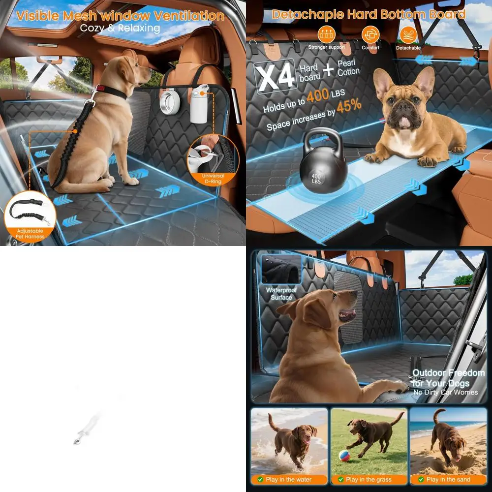 

Водонепроницаемый удлинитель заднего сиденья для собак, чехол для автомобильного сиденья с сеткой против царапин и выдвижным ремнем