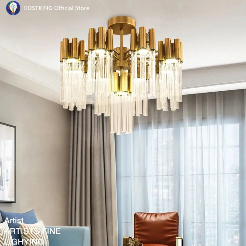 

Modern chandelier for dining room,Luxury chandelier for living room in antique brass,Designer new crystal lamp