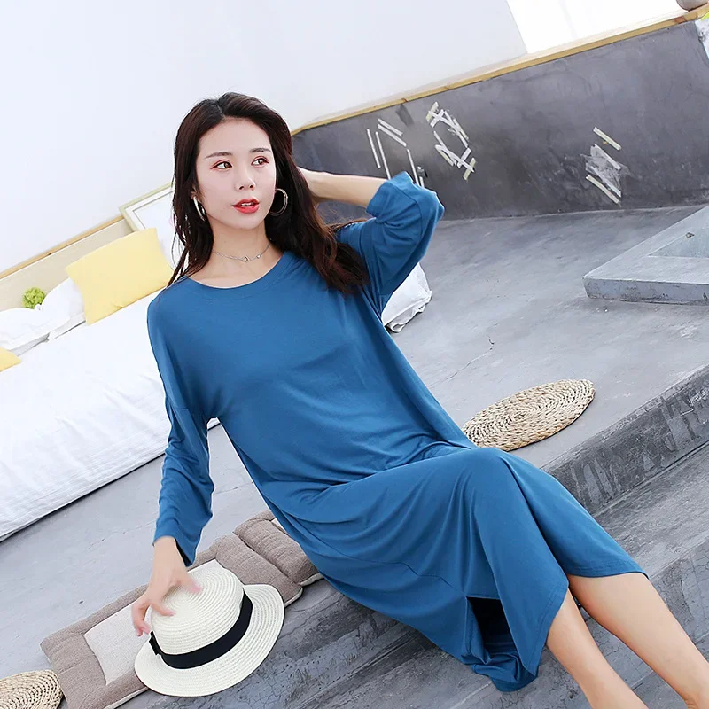 

Nightgown Dresses Women's Clothing Homewear Spring Autumn Thin New Versatile Wearable Comfortable Casual Loose Breathable Simple