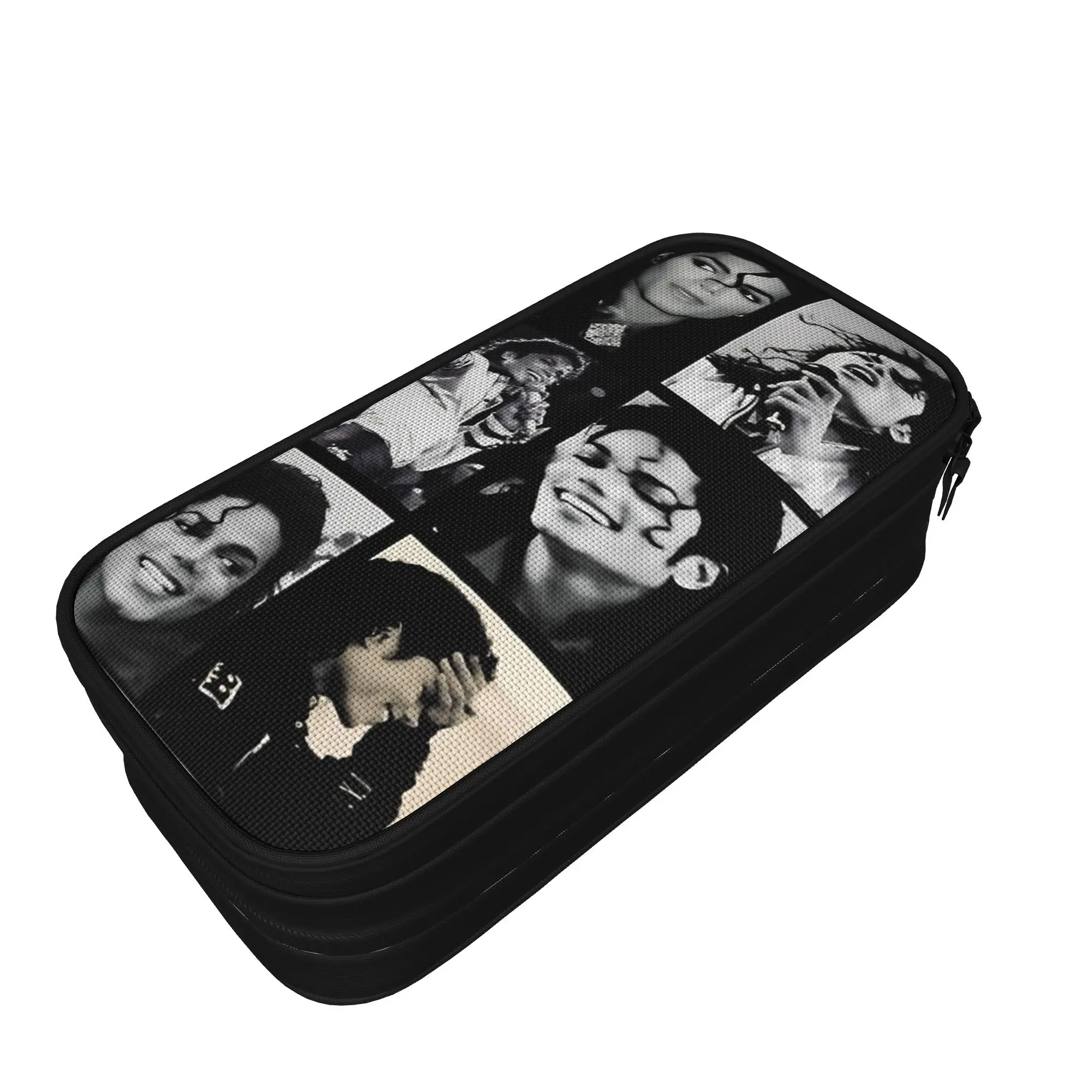 M-Michael Jacksons Pencil Case  Zipper Pencil Pouch Girls Boys Fashion University School Pencil Cases Stationery Organizer